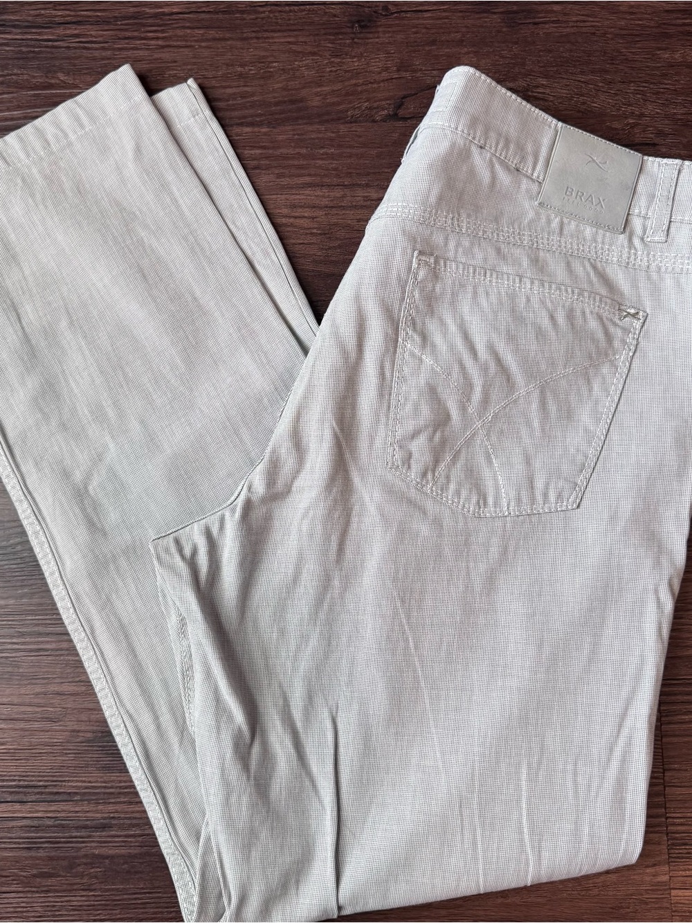Brax Pants Cooper Fancy Regular Fit Feel Good Textured Gray Five Pocket 34x30